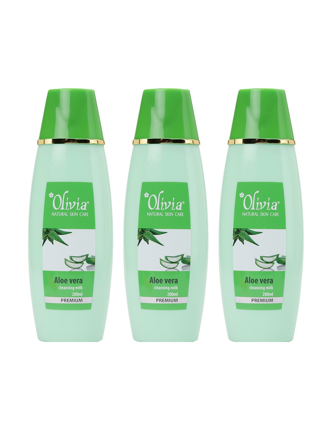 

Olivia Unisex Pack of 3 Aloe Vera Cleansing Milk 600 ml, Green