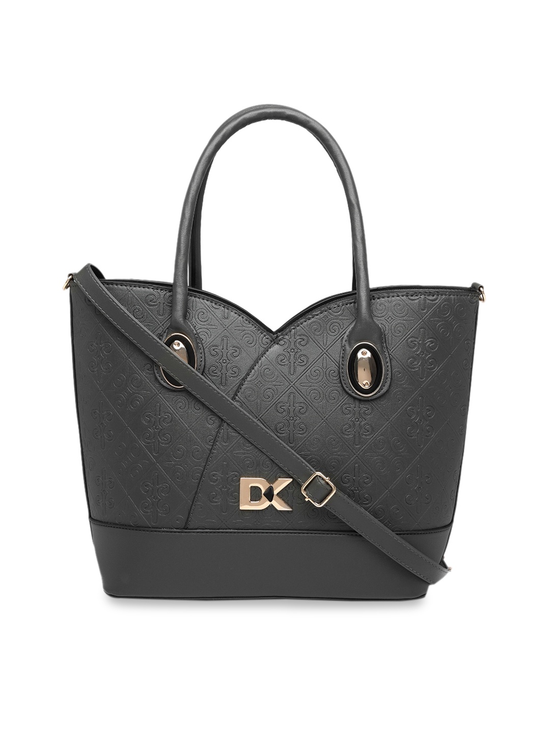 

Diana Korr Charcoal Grey Solid Handheld Bag