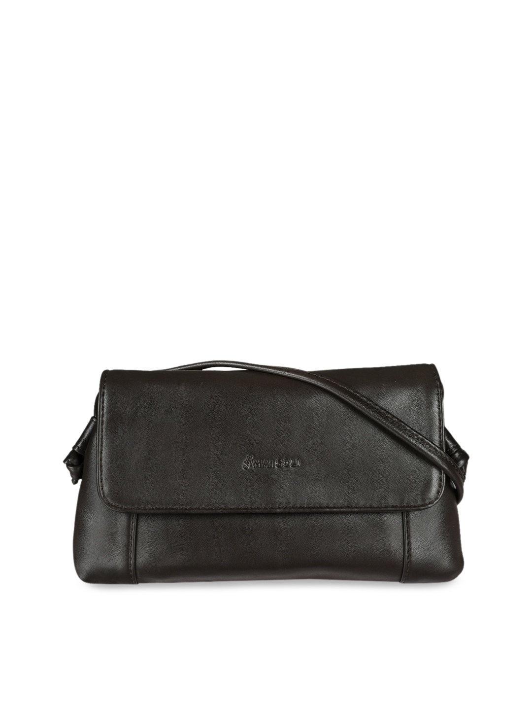 

MAI SOLI Women Coffee Brown Solid Leather Sling Bag