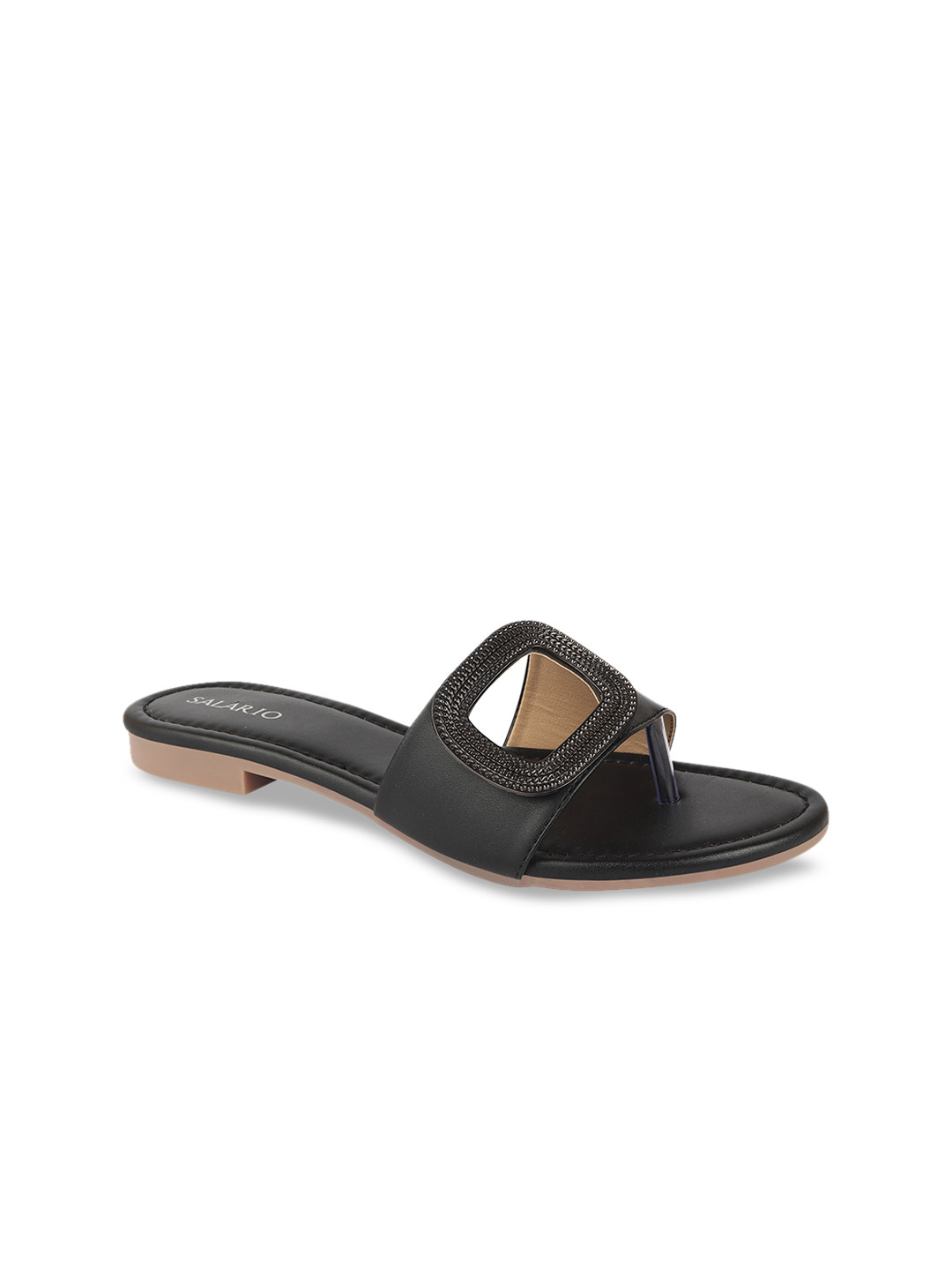 

SALARIO Women Black Solid Open Toe Flats
