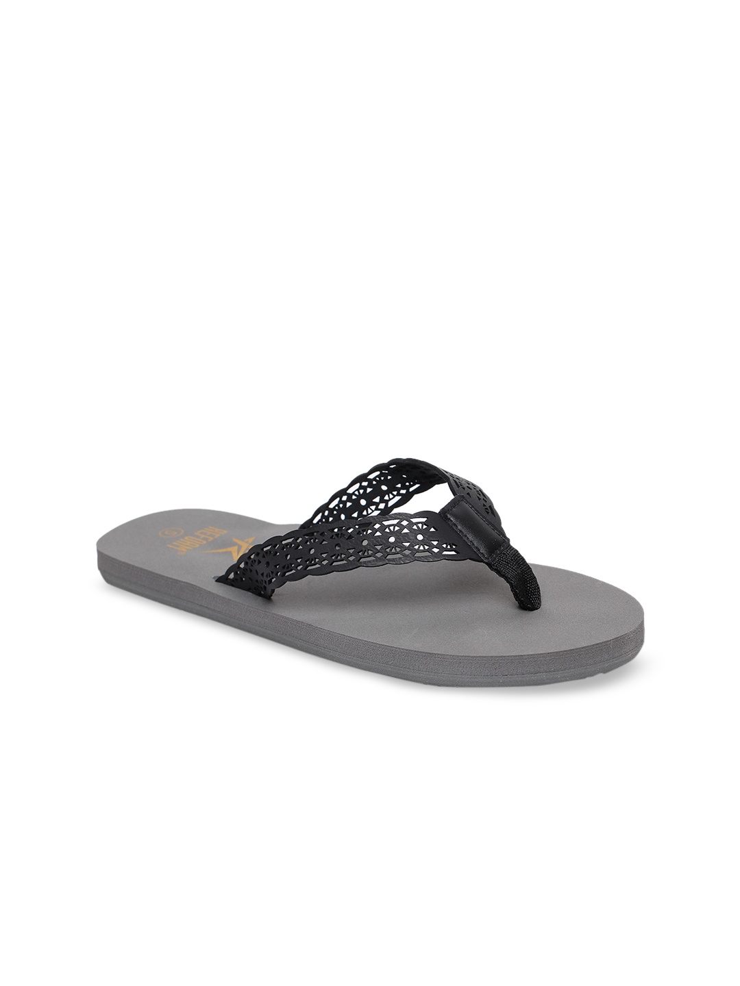 

REFOAM Women Grey Self Design Slip-On