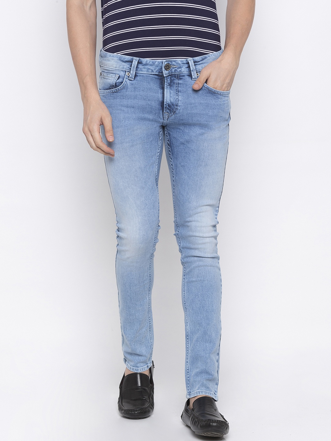 

SPYKAR Men Blue Skinny Fit Low-Rise Clean Look Jeans