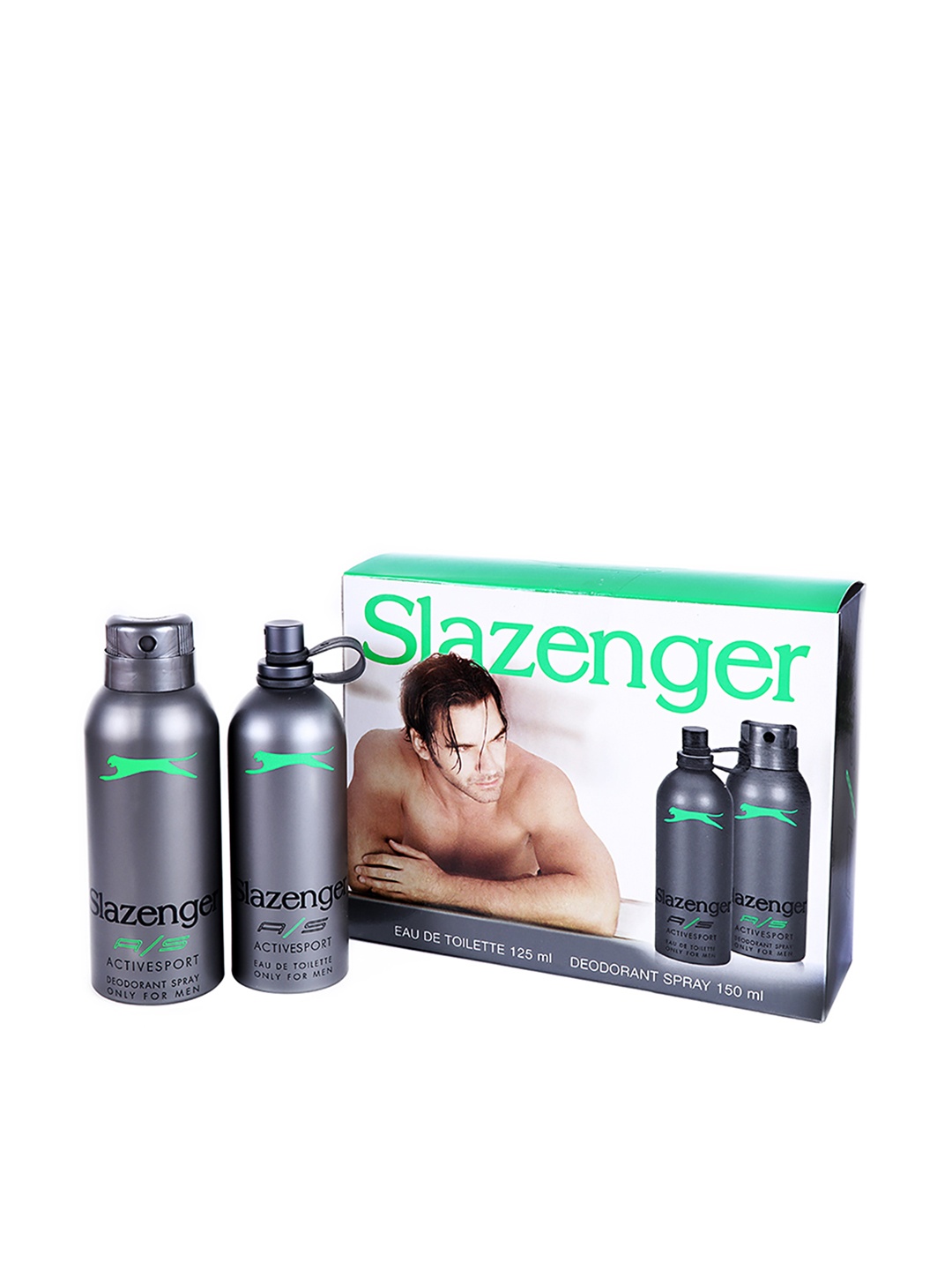 

Slazenger Men Pack of 2 Perfume & Body Deodorant Gift Set 275 ml, Grey