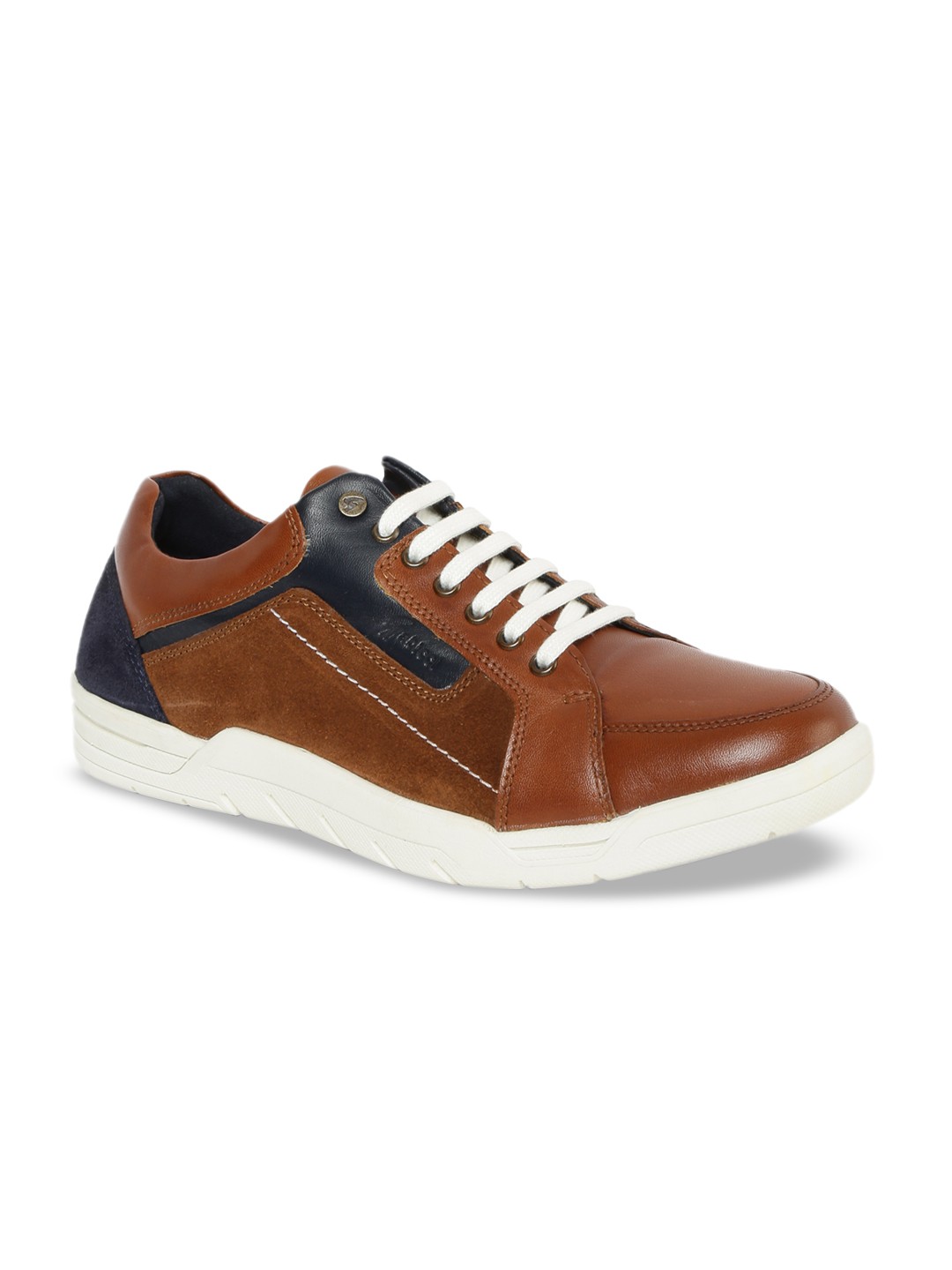 

GABICCI Men Tan Brown Leather Sneakers