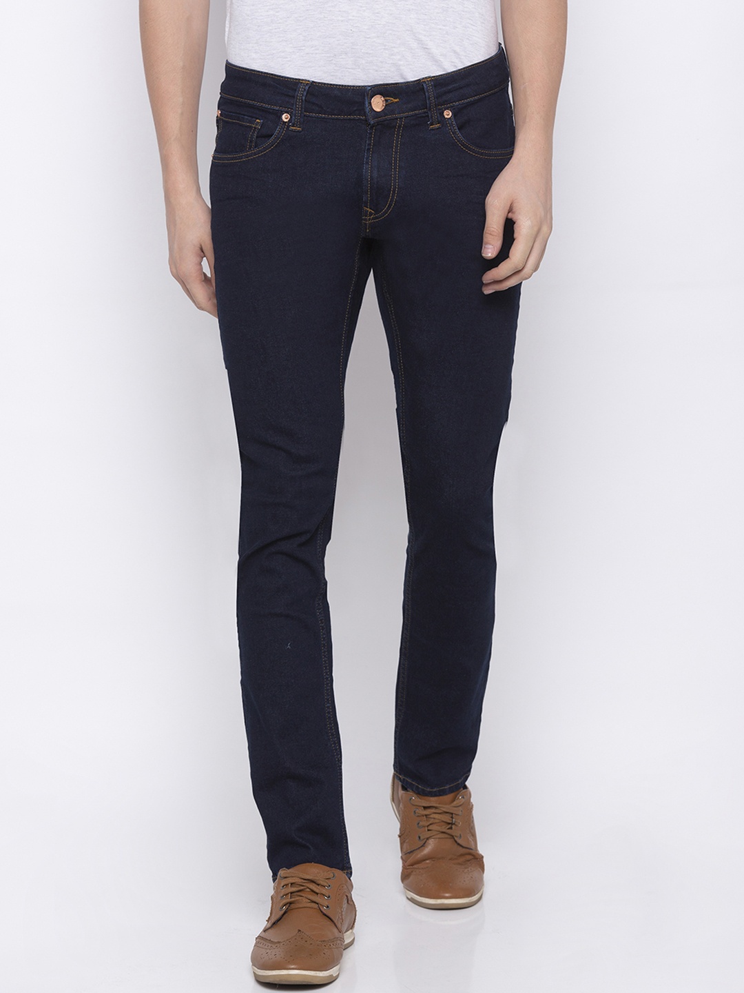 SPYKAR Men Navy Blue Skinny Fit Low-Rise Clean Look Jeans