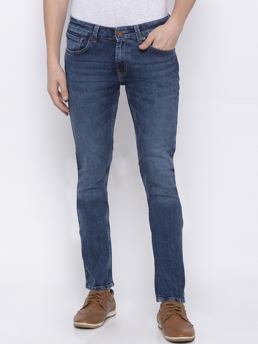

SPYKAR Men Blue Skinny Fit Low-Rise Clean Look Jeans