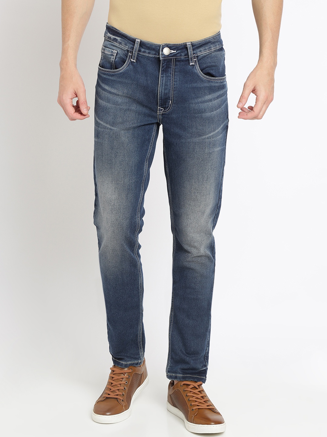 

Crocodile Men Navy Blue Slim Fit Mid-Rise Clean Look Stretchable Jeans