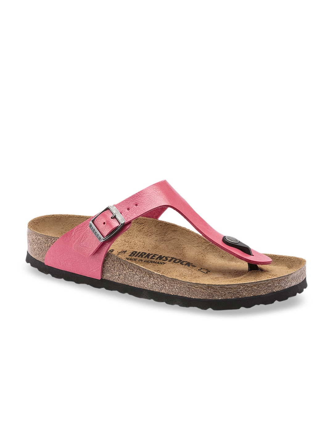 

Birkenstock Women Pink Solid Gizeh Birko-Flor T-Strap Regular Width Flats
