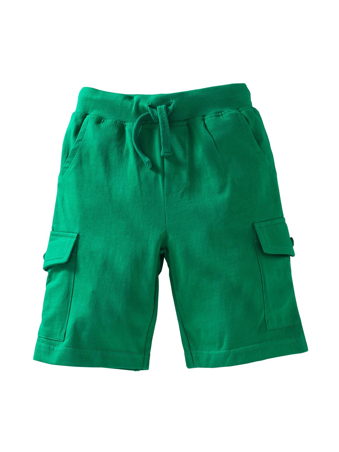

KiddoPanti Boys Green Solid Regular Fit Cargo Shorts