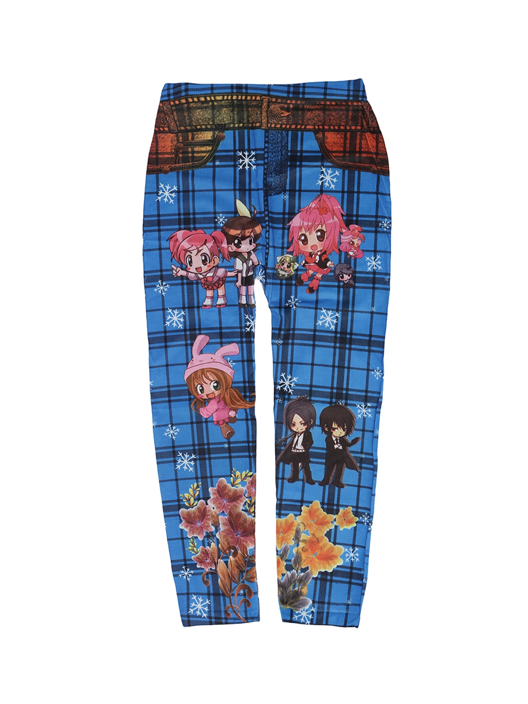 

TINY HUG Girls Blue & Pink Printed Tights