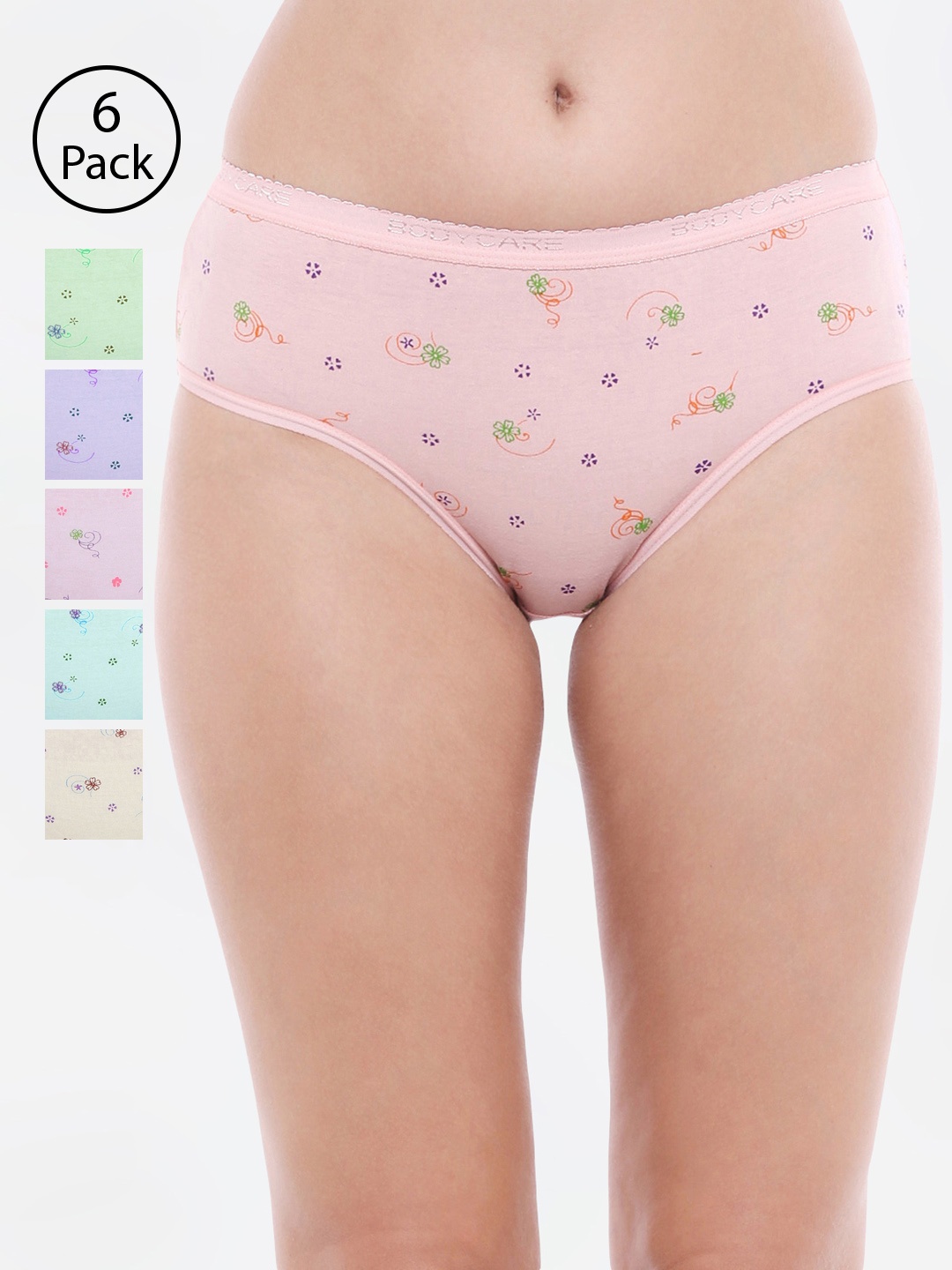 

Bodycare Women Pack of 6 Assorted Printed Hipster Briefs 3000-6PCS