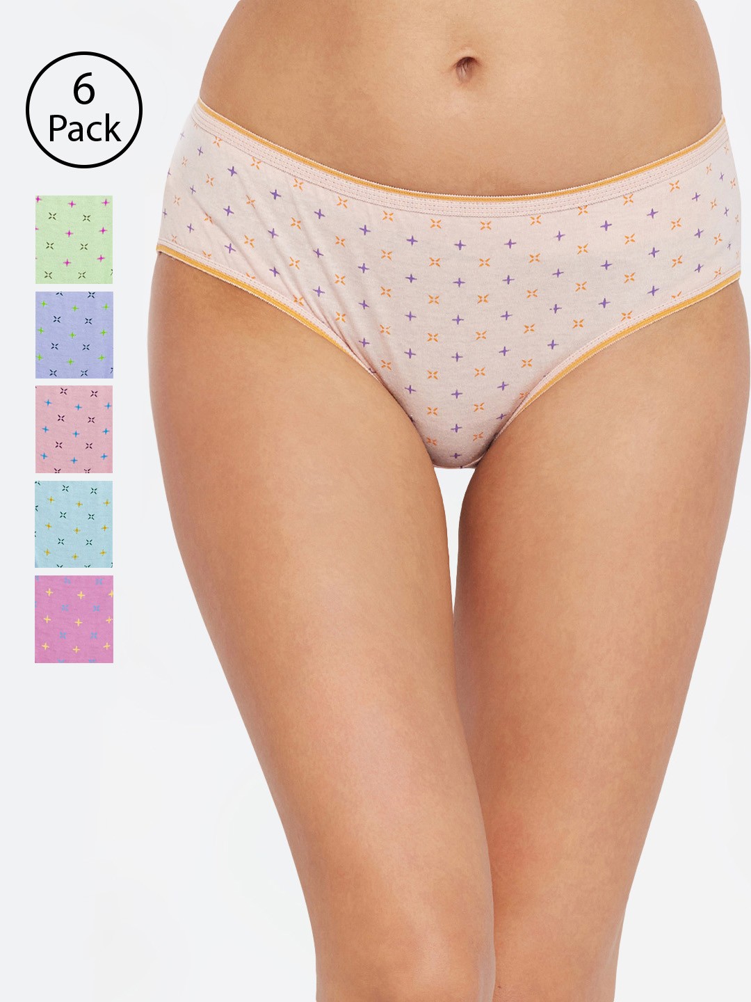 

Bodycare Women Pack of 6 Assorted Hipster Briefs 300D-6PCS