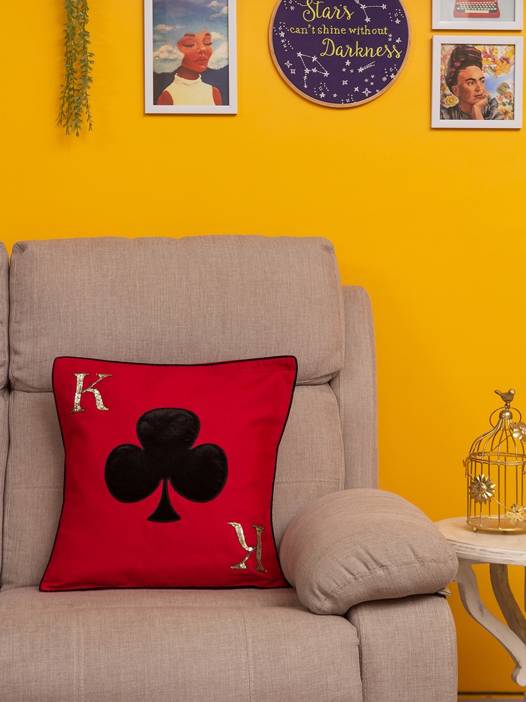

BandBox Red & Black Single Quirky Square Cushion Cover
