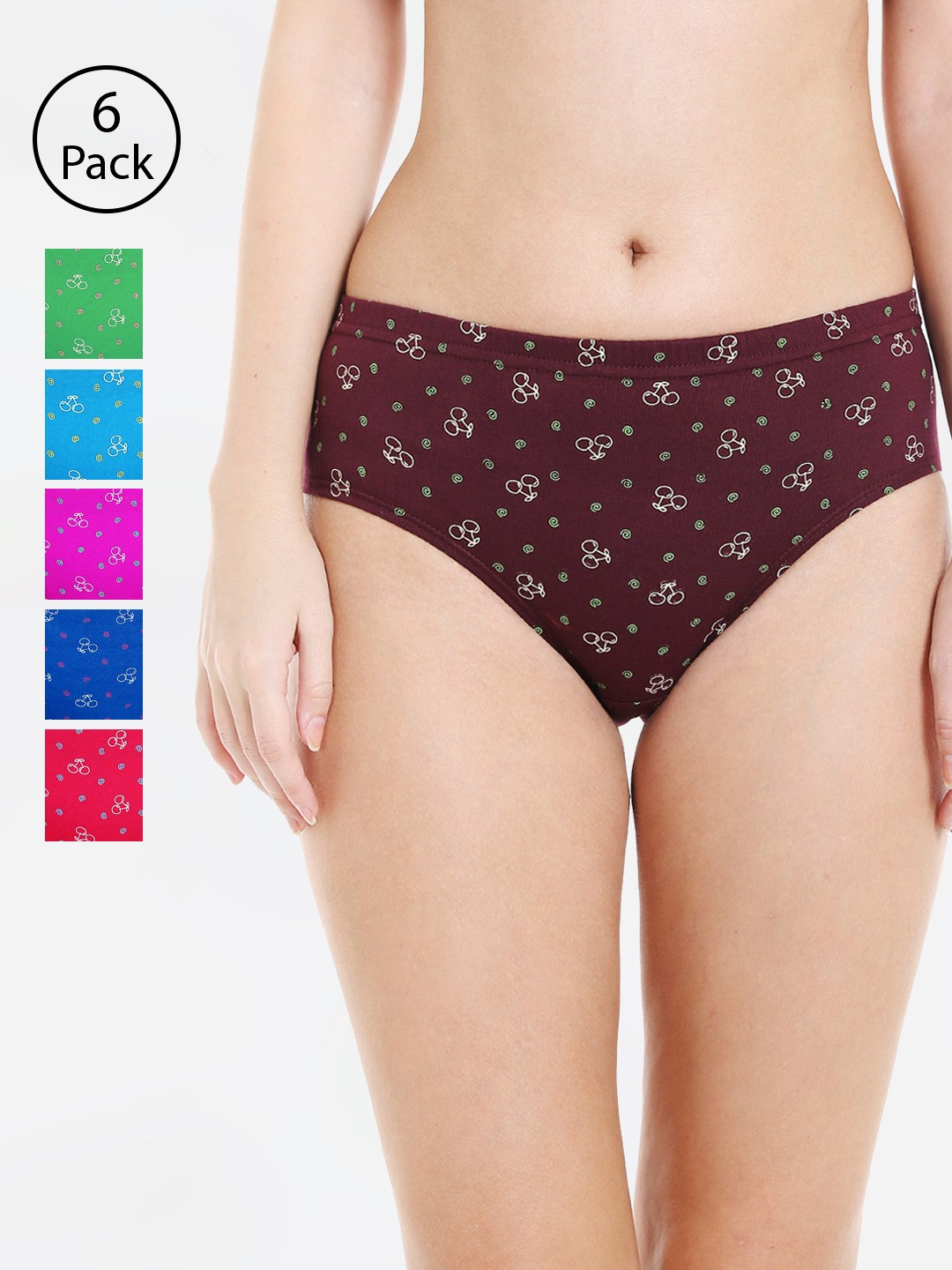 

Bodycare Women Pack of 6 Assorted Hipster Briefs 3700D-6PCS