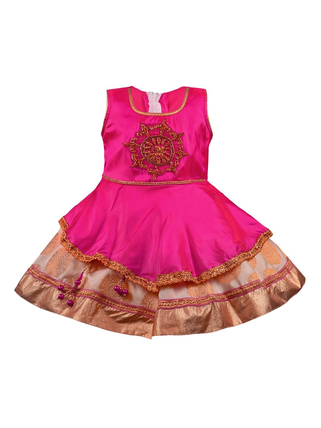 

Wish Karo Girls Pink Embellished Fit and Flare Dress
