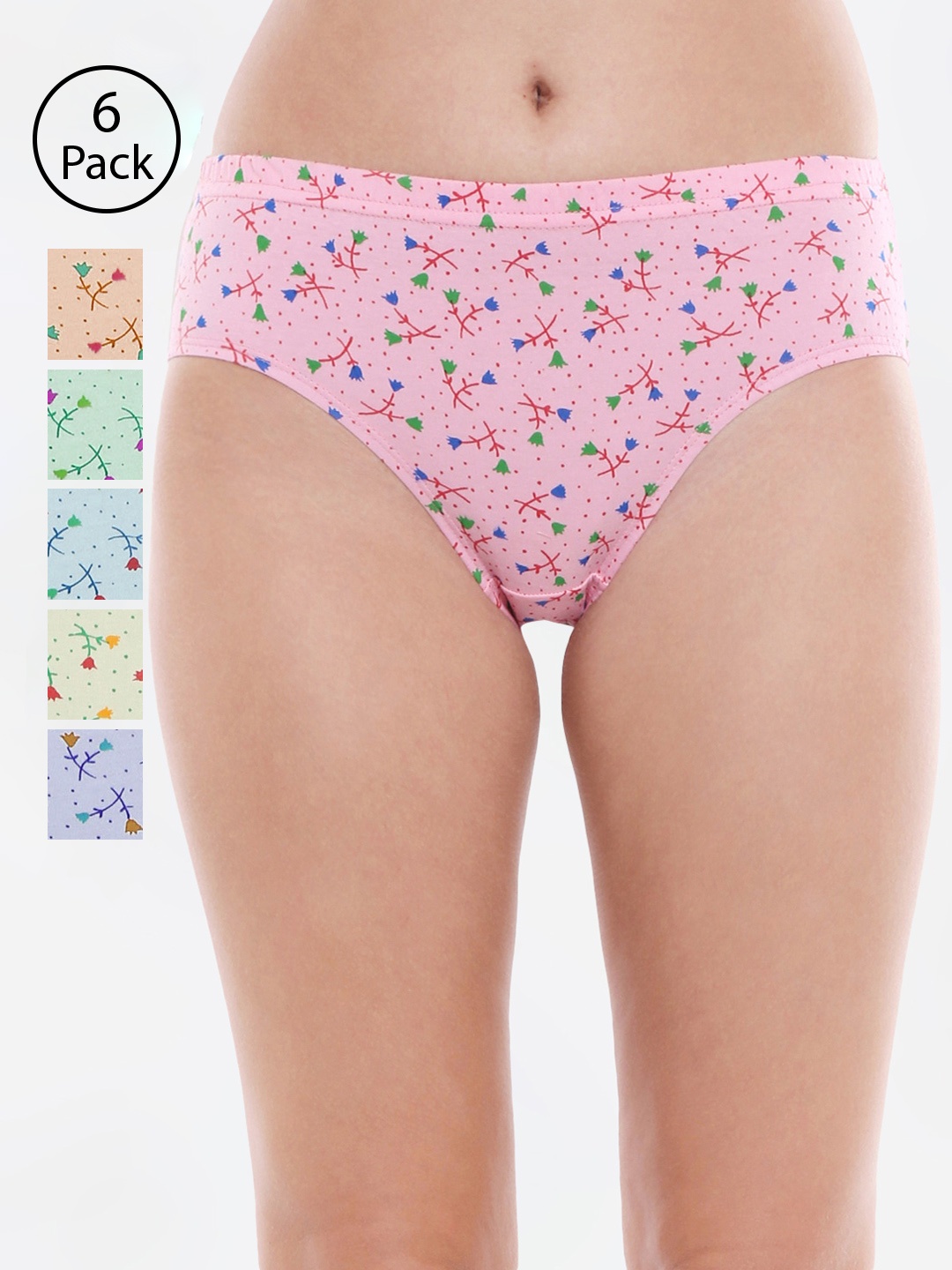 

Bodycare Women Pack of 6 Assorted Hipster Briefs 3600D-6PCS