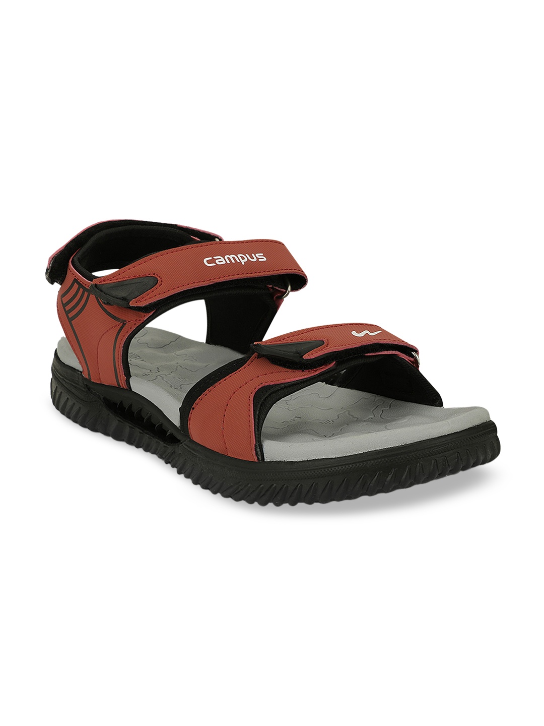 

Campus Men Black & Red Sports Sandals