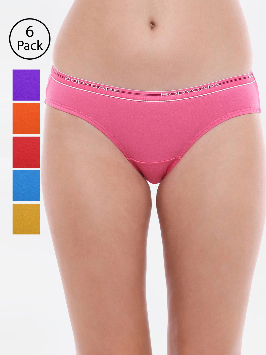

Bodycare Women Pack of 6 Assorted Solid Bikini Briefs 45C-6PCS
