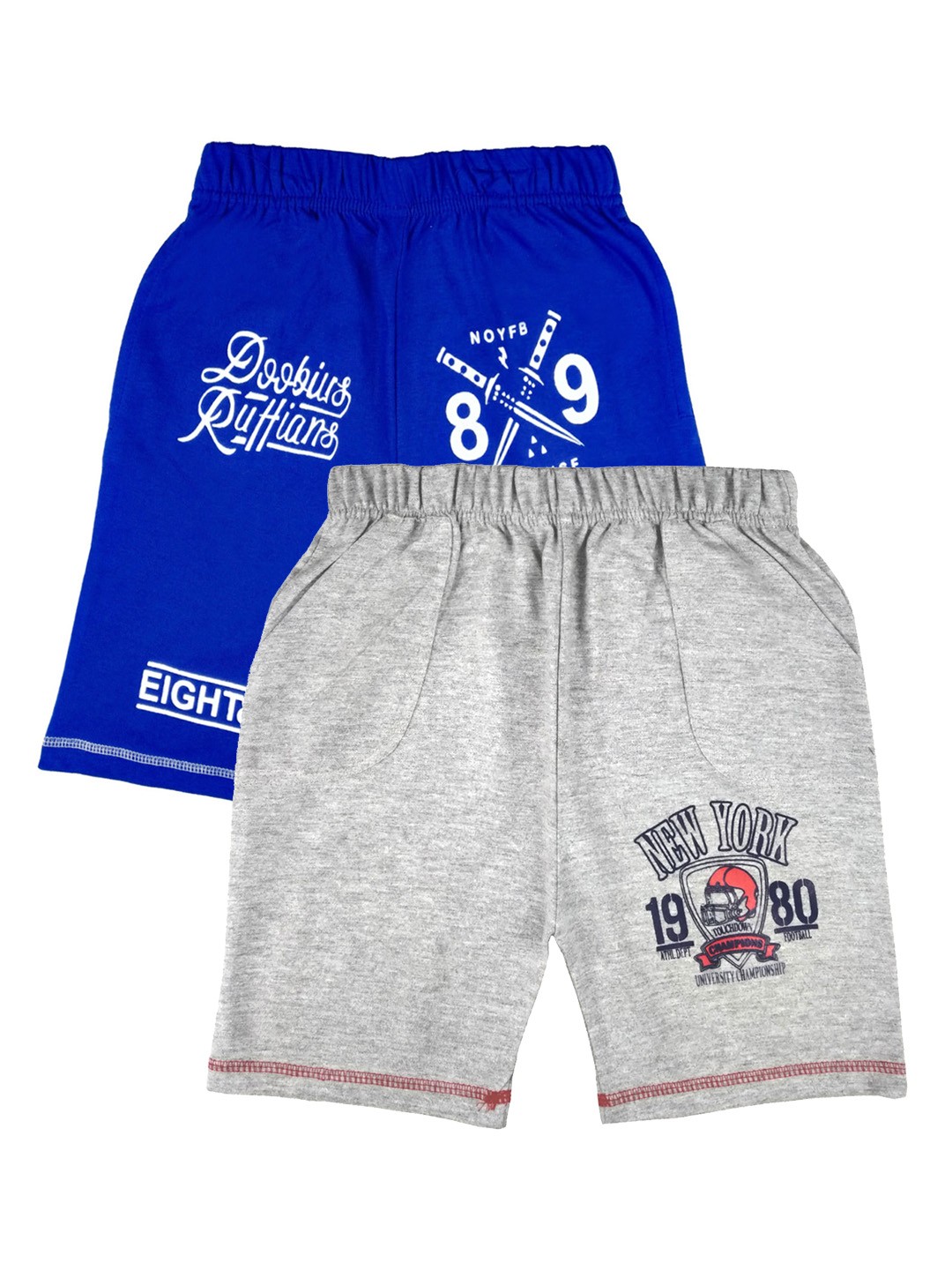 

SWEET ANGEL Boys Set Of 2 Printed Regular Fit Shorts, Blue