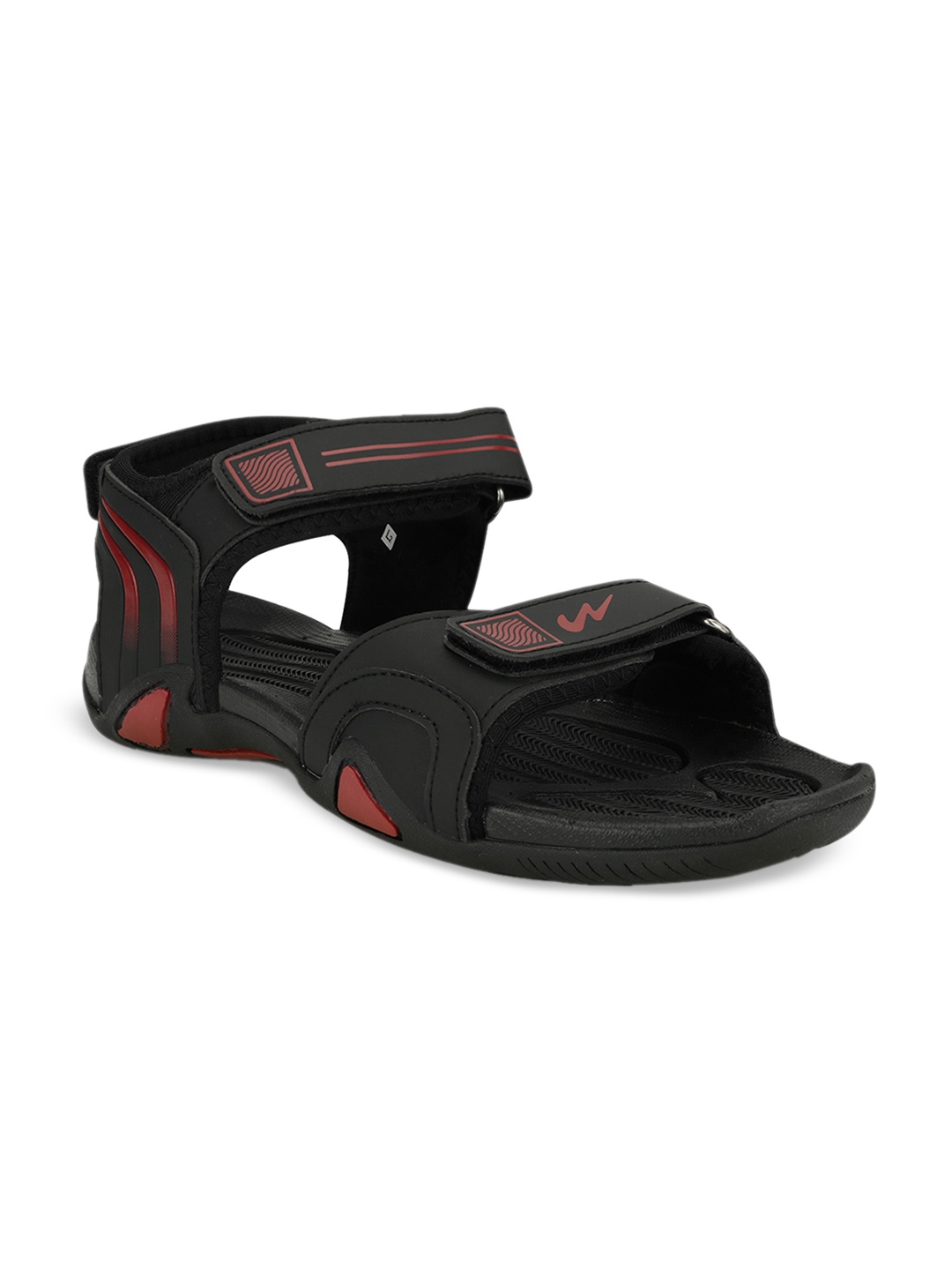 

Campus Men Black & Red Sports Sandals