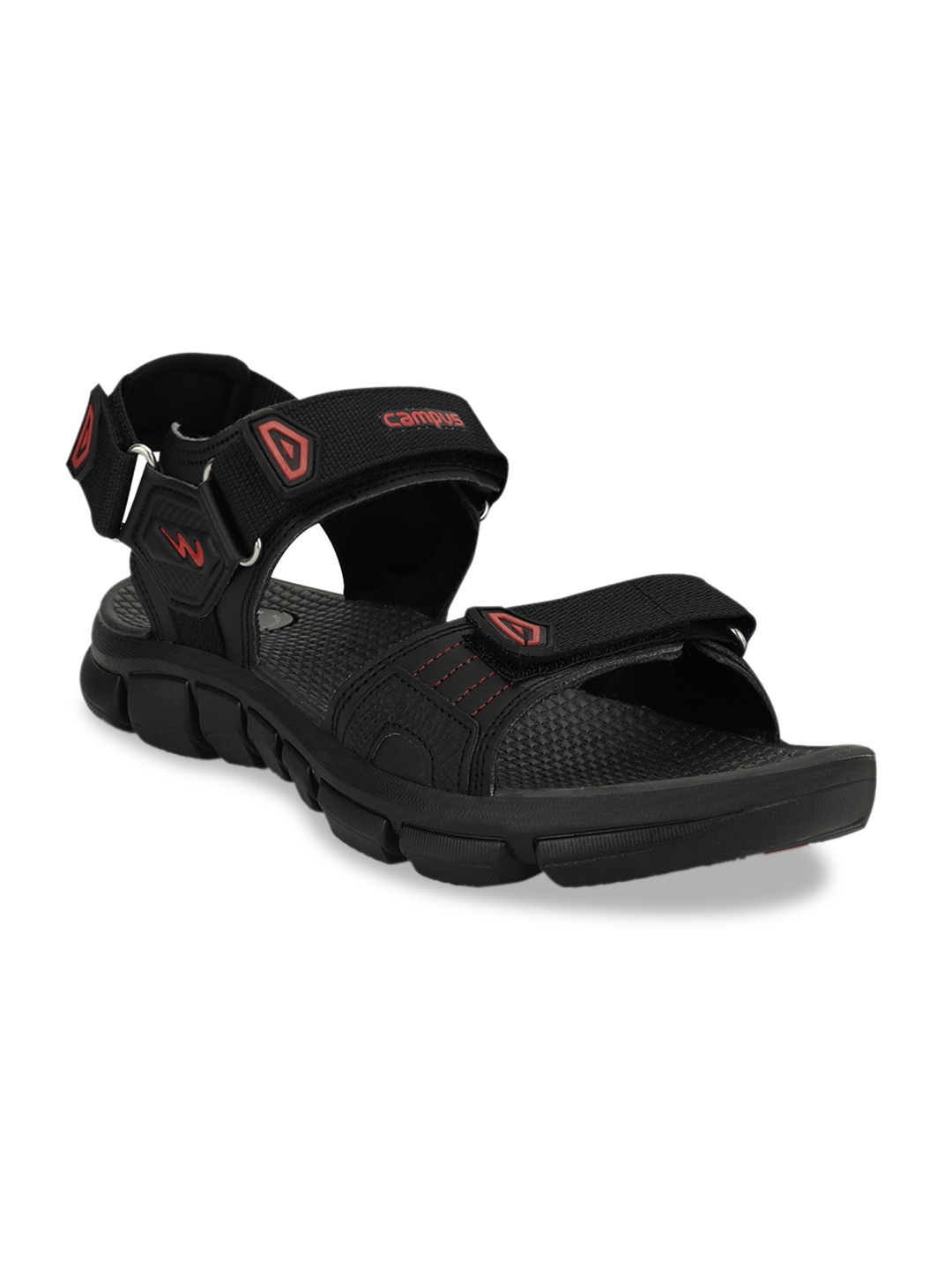 

Campus Men Black & Red Sports Sandals