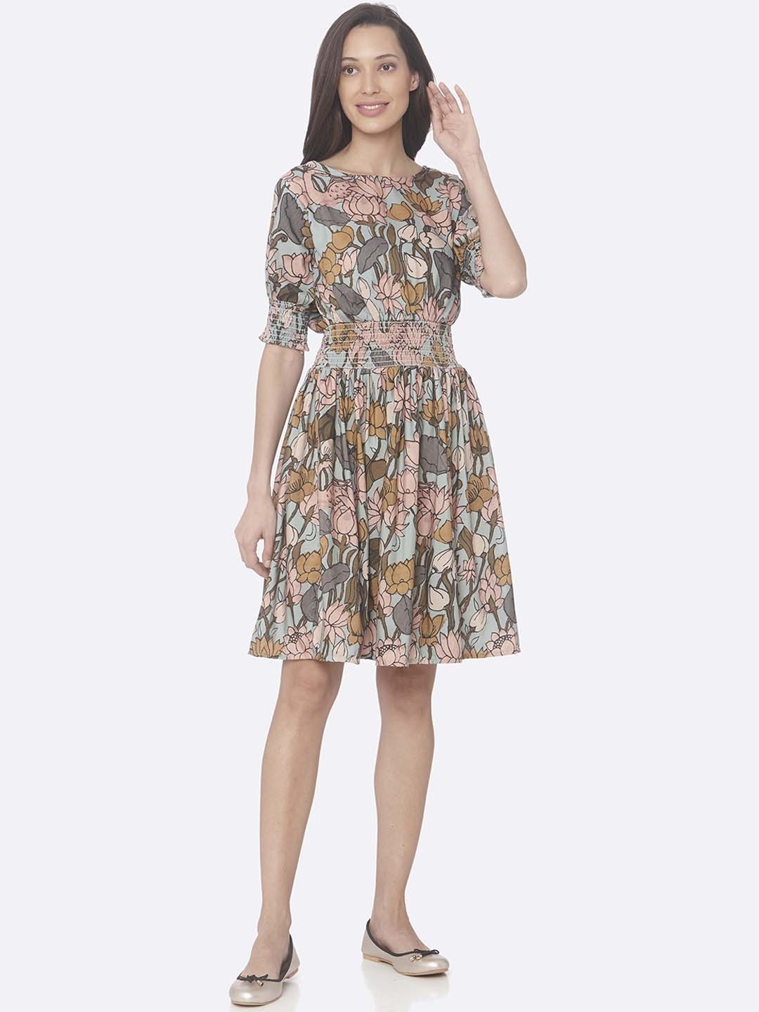 

RAISIN Women Multicoloured Printed Blouson Dress, Multi