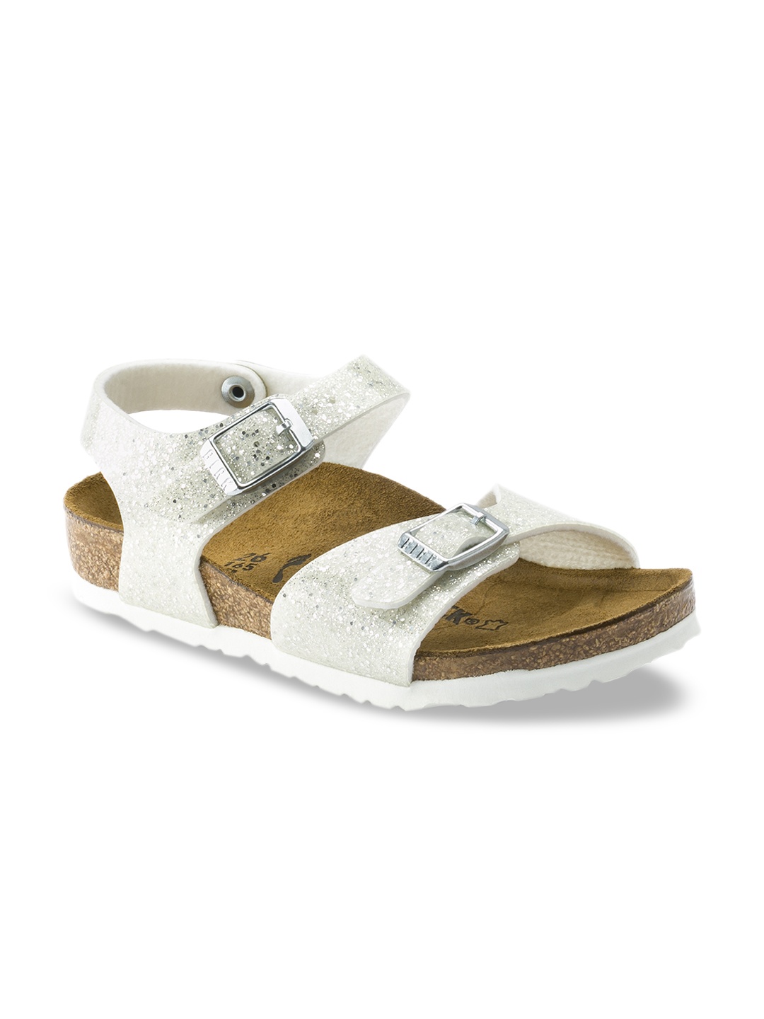 

Birkenstock Girls White Solid Rio Birko-Flor Regular Width Flats