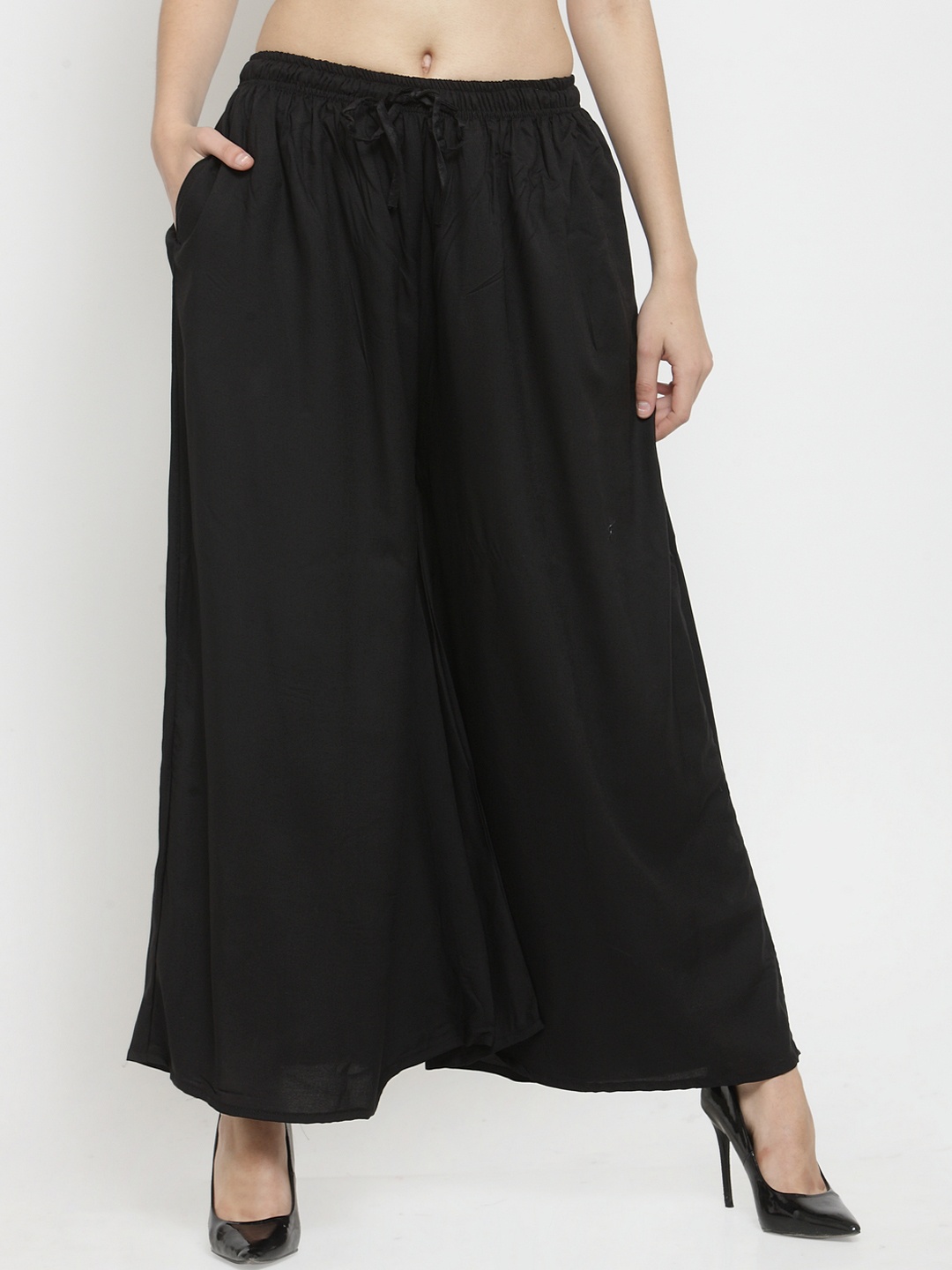 Clora Creation Women Black Solid Flared Palazzos
