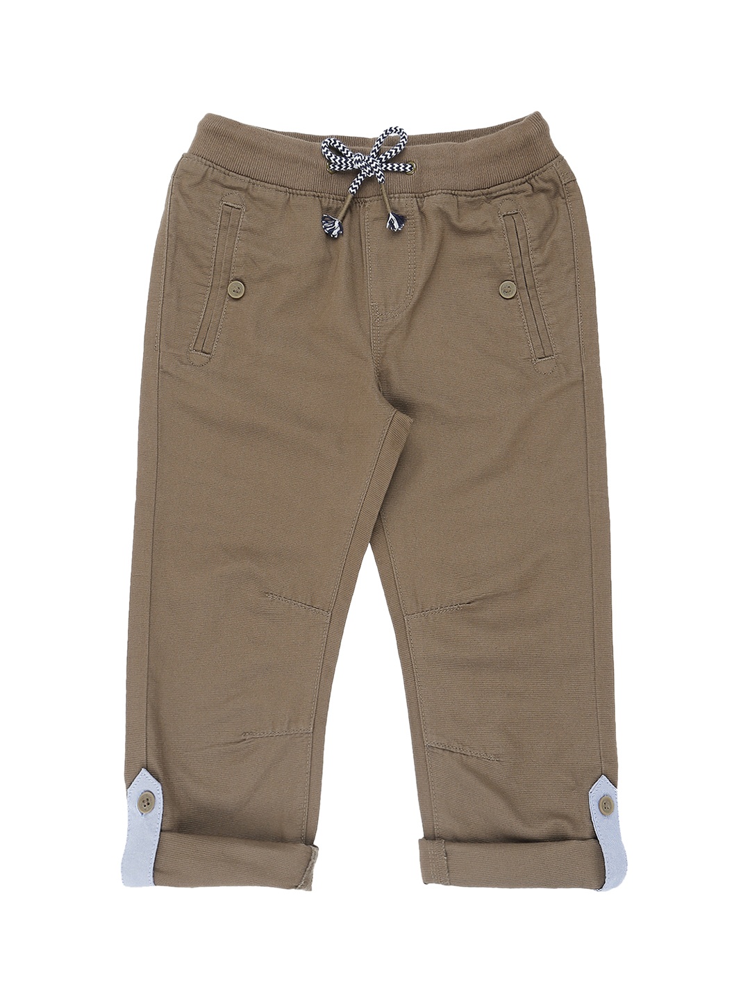 

Pantaloons Junior Boys Olive Green Regular Fit Solid Regular Trousers