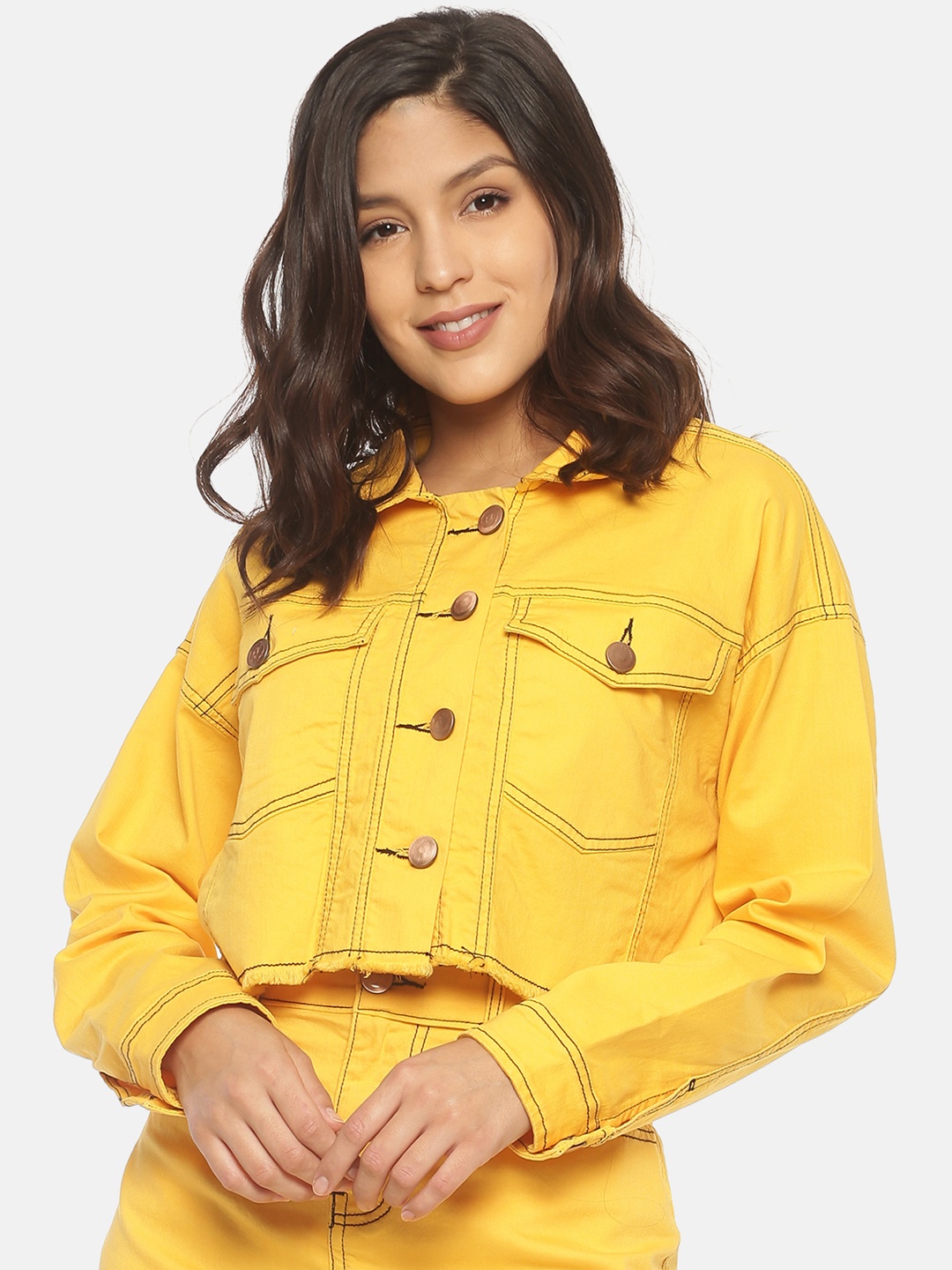 

ISU Women Yellow Solid Tailored Jacket