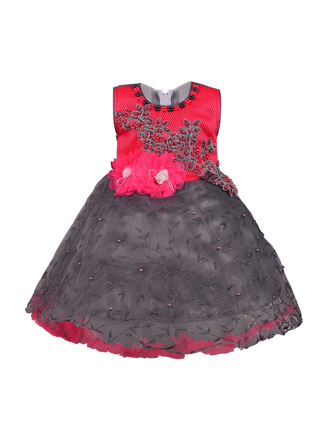 

Wish Karo Girls Pink Embellished Fit and Flare Dress