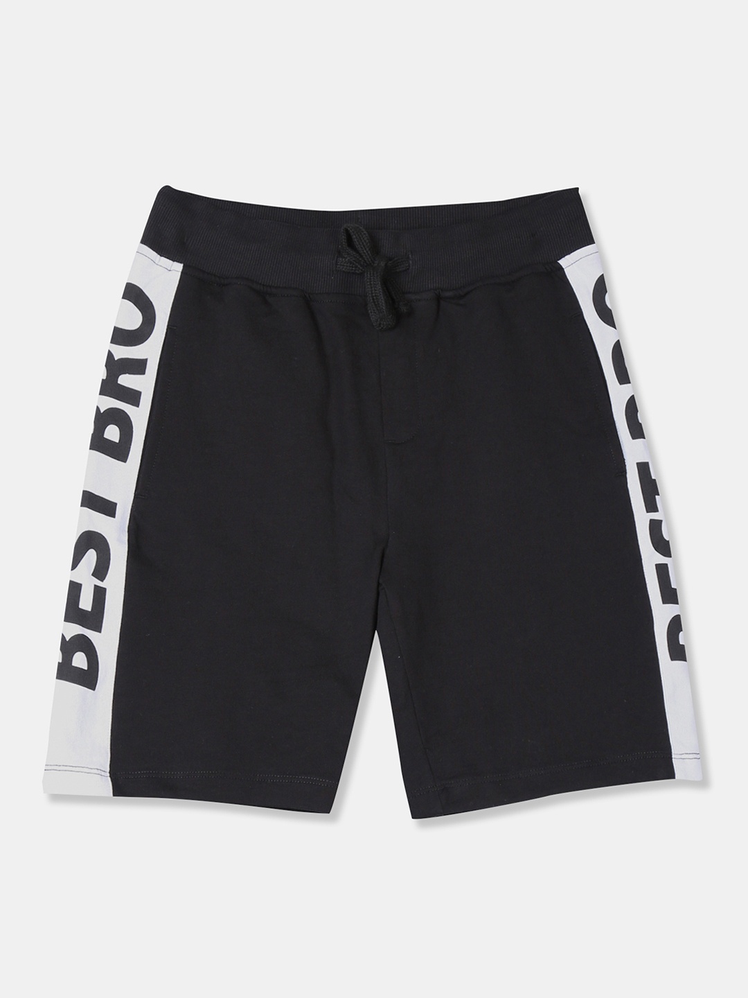 

Flying Machine Boys Black Printed Regular Fit Regular Shorts