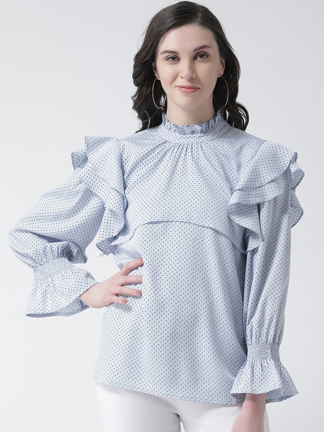 

Aayna Women Blue Printed Top