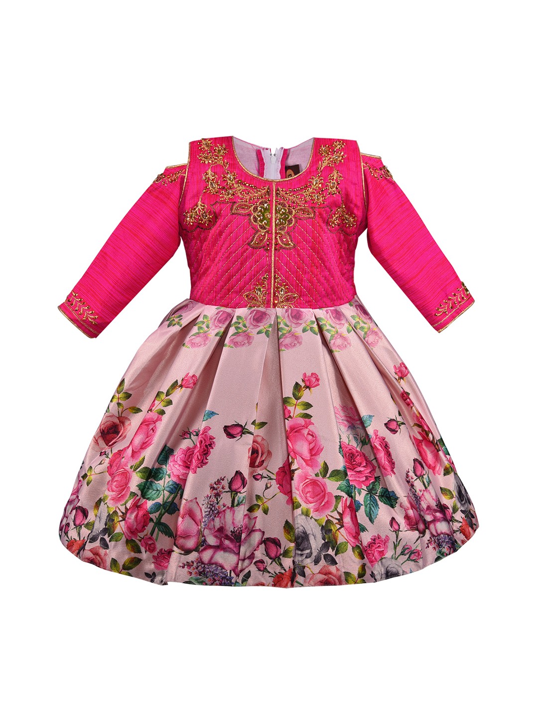

Wish Karo Girls Pink Printed Fit and Flare Dress