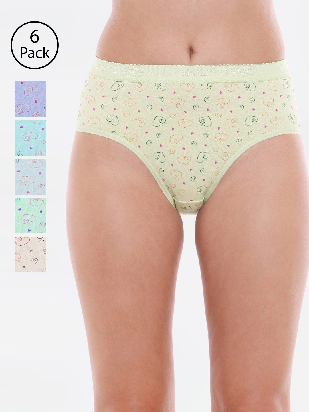 Bodycare Women Pack of 6 Assorted Hipster Briefs