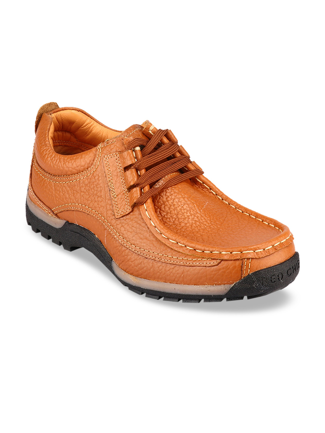 

Red Chief Men Tan Brown Solid Leather Sneakers
