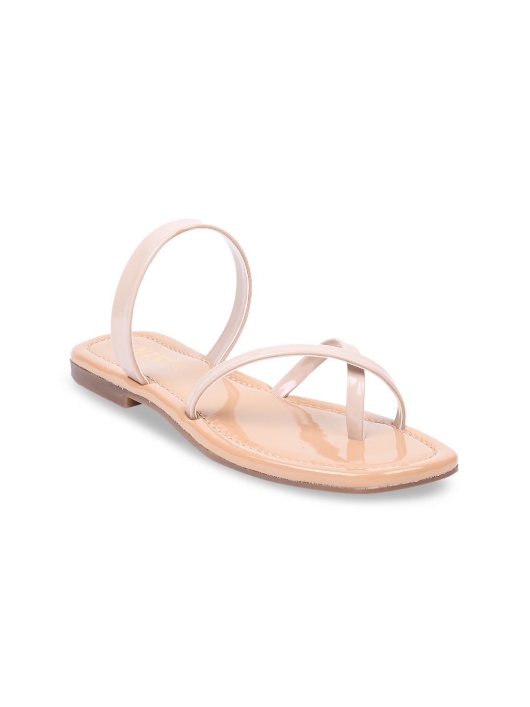 

GNIST Women Beige Solid Open Toe Flats