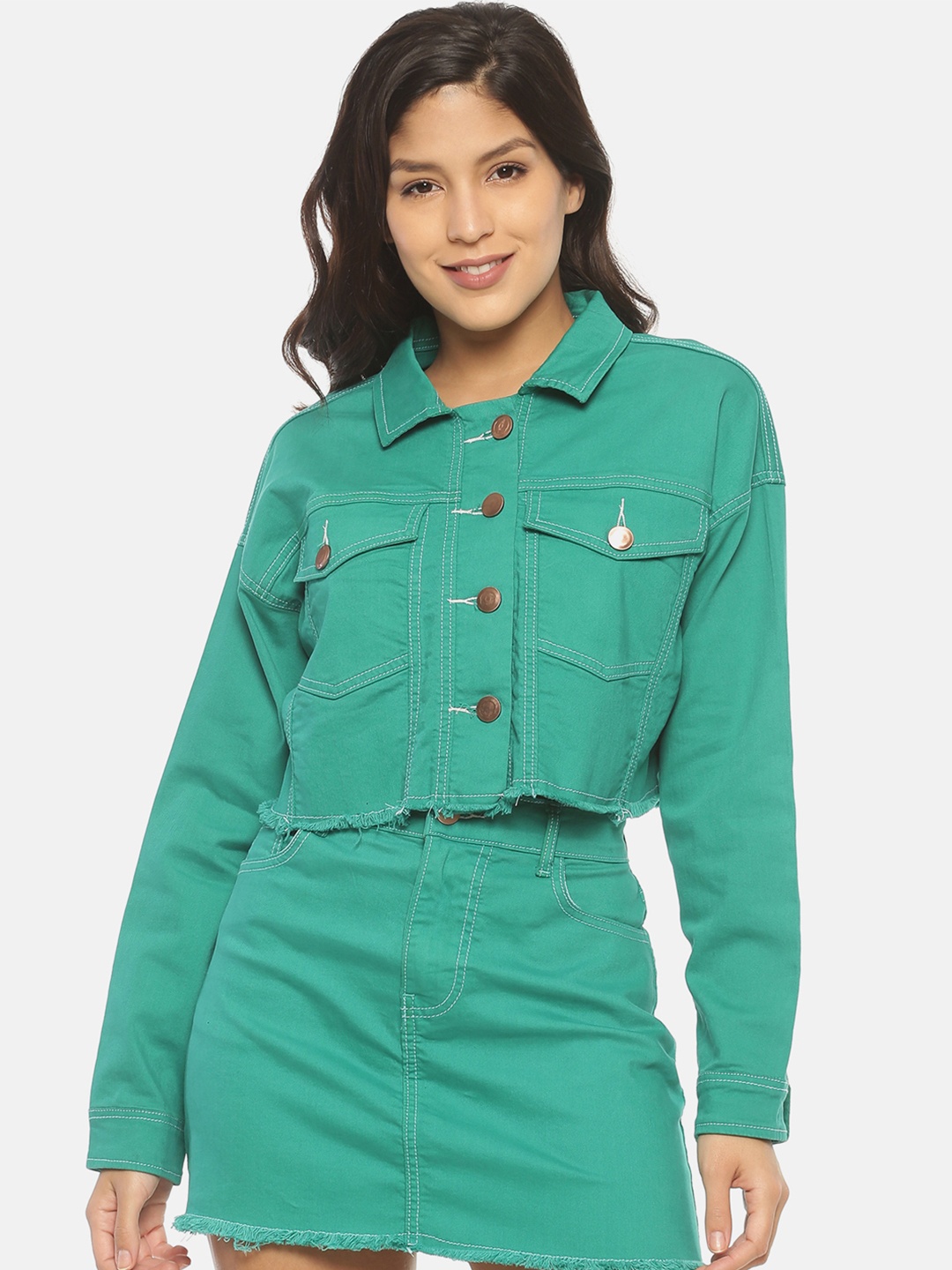 

ISU Women Green Solid Tailored Jacket