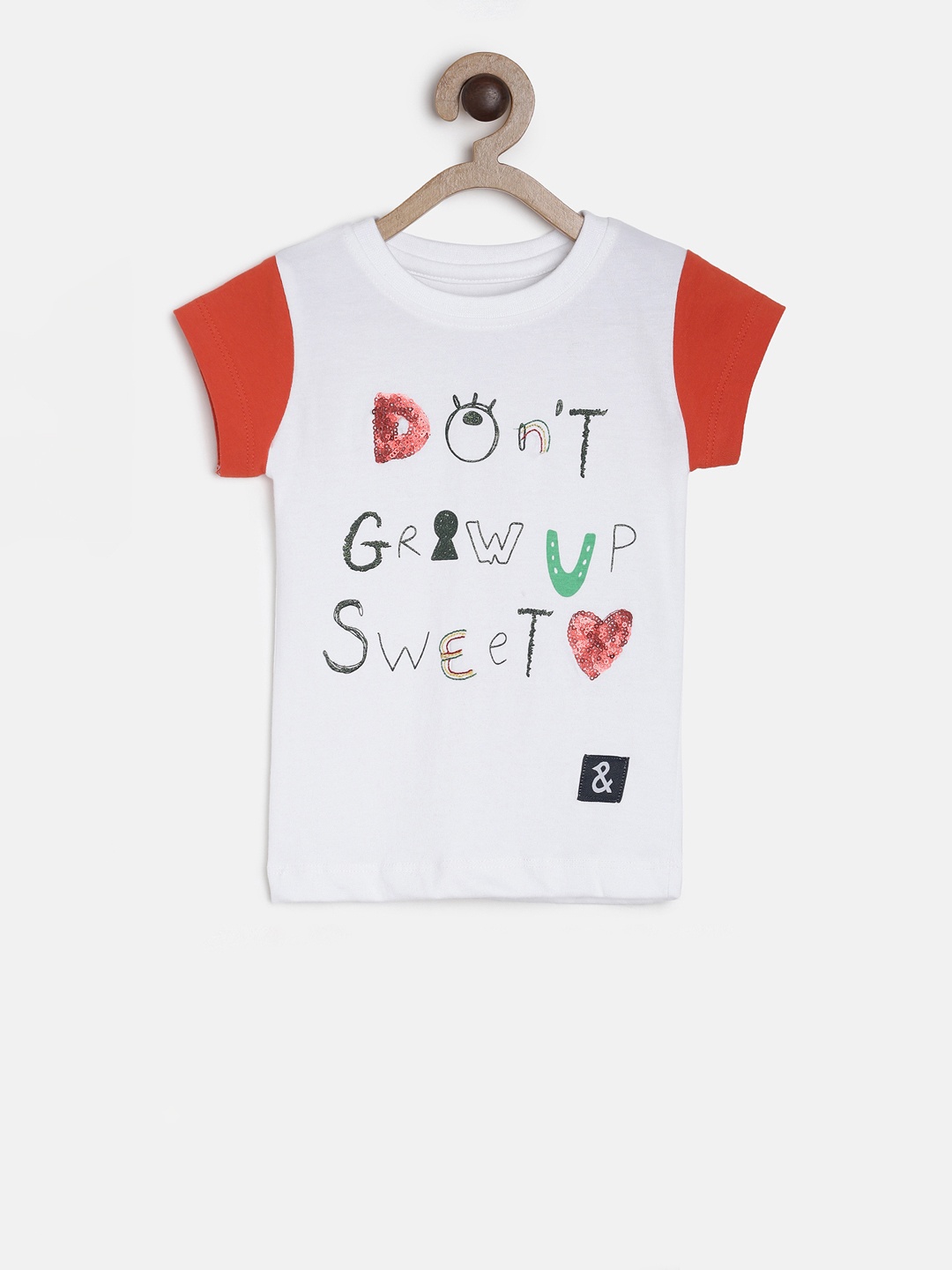 

TALES & STORIES Girls White Printed Round Neck T-shirt