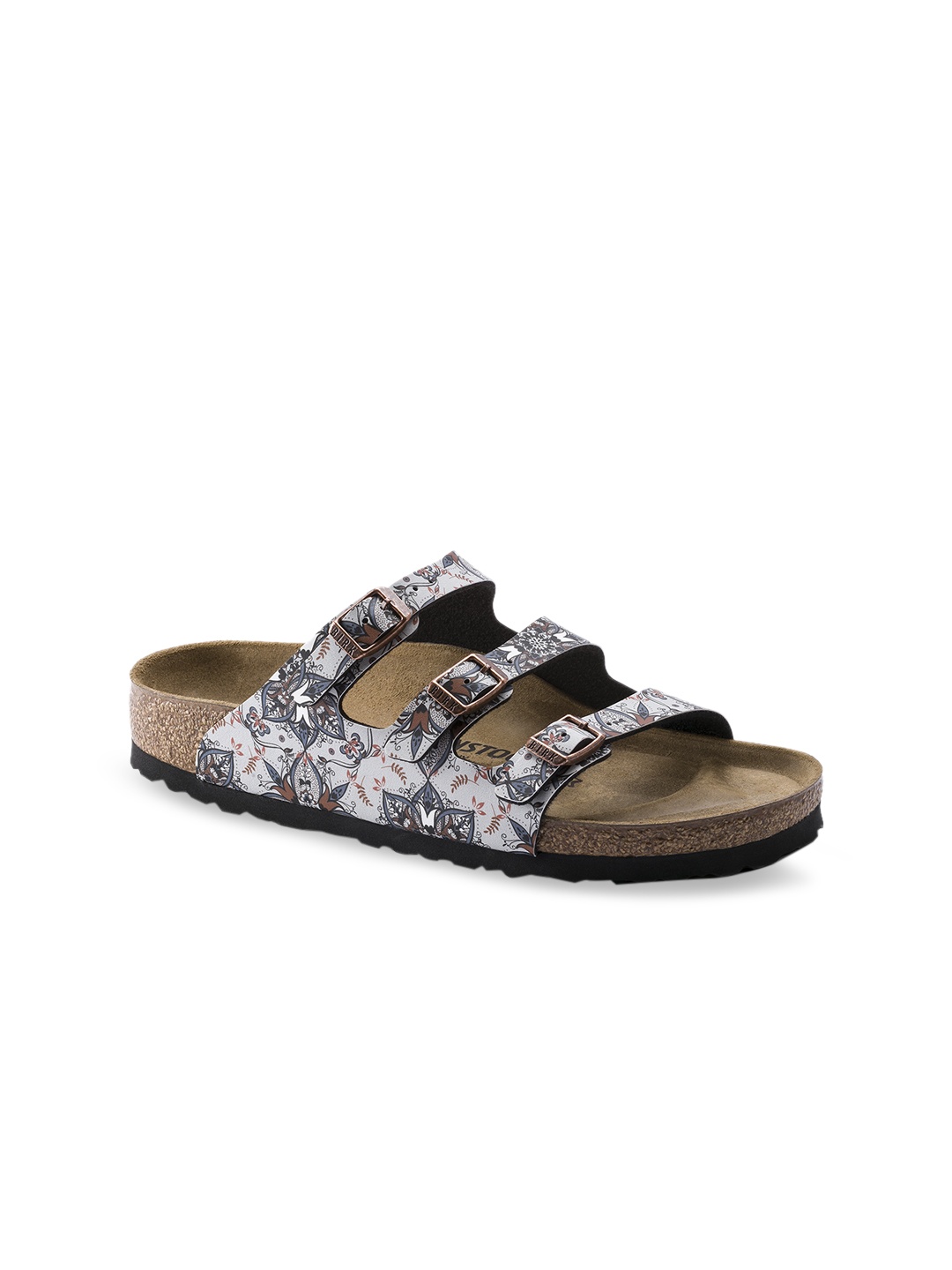 

Birkenstock Women Blue Printed Florida Birko-Flor Open Toe Narrow Width Flats