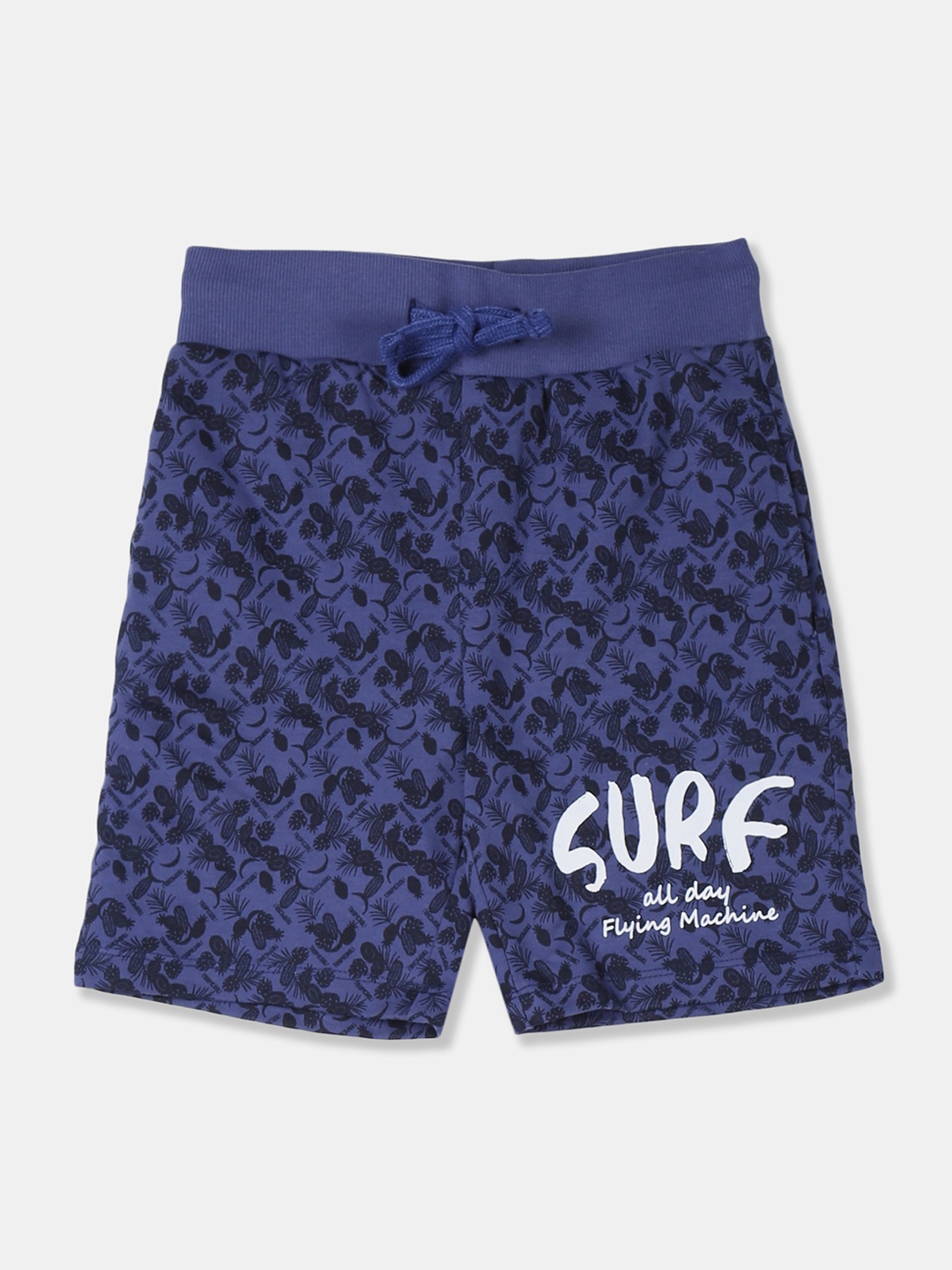 

Flying Machine Boys Blue Printed Regular Fit Regular Shorts