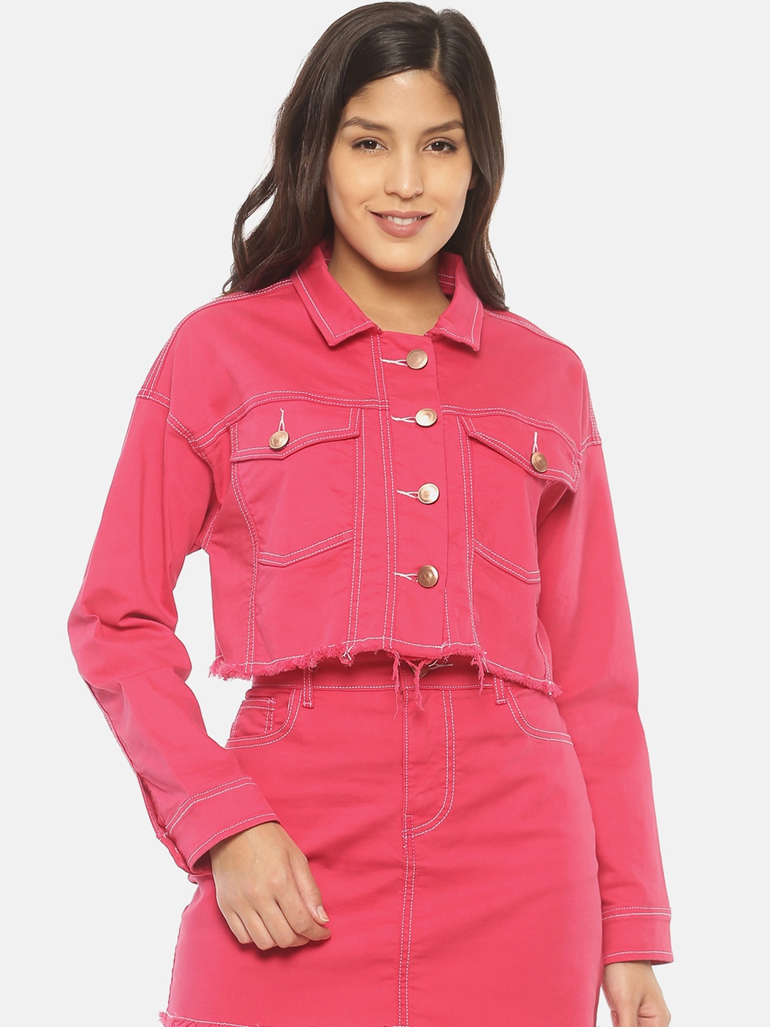 

ISU Women Pink Solid Tailored Jacket