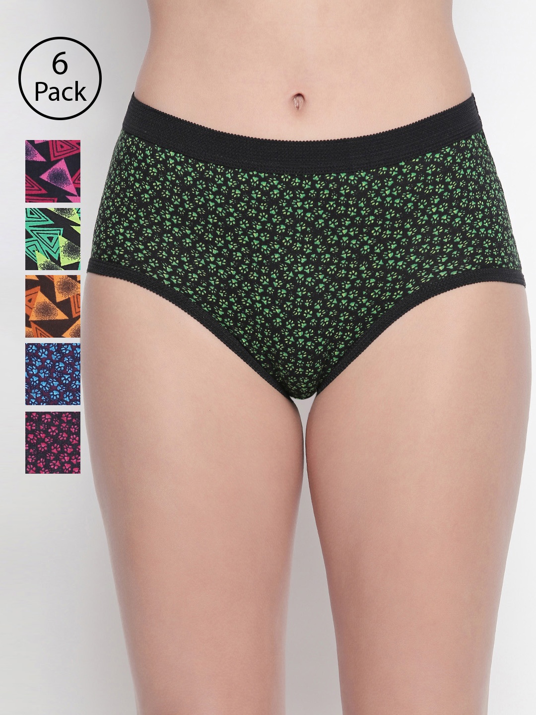 Bodycare Women Pack of 6 Assorted Hipster Briefs 25000-6PCS