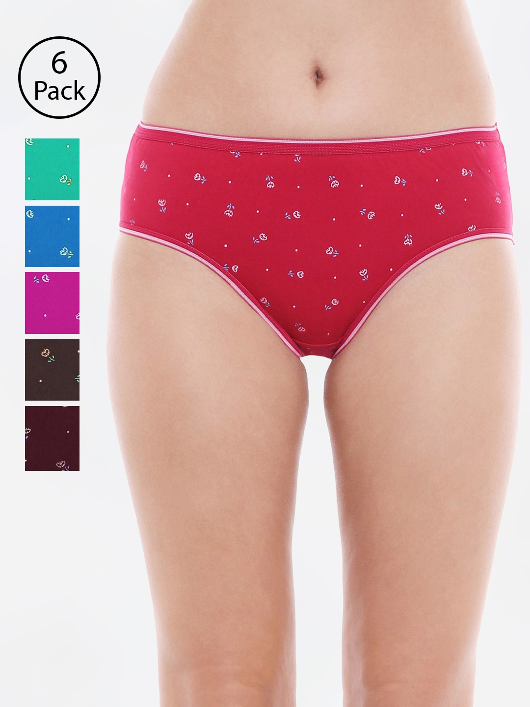 

Bodycare Women Pack of 6 Assorted Hipster Briefs 400D-6PCS