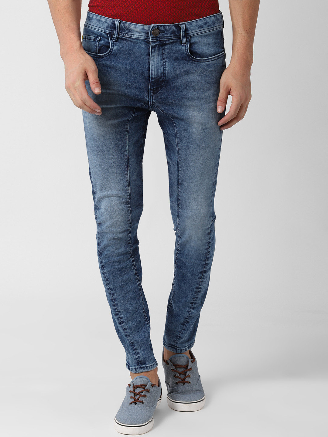 

Peter England Casuals Men Blue Slim Fit Mid-Rise Clean Look Jeans