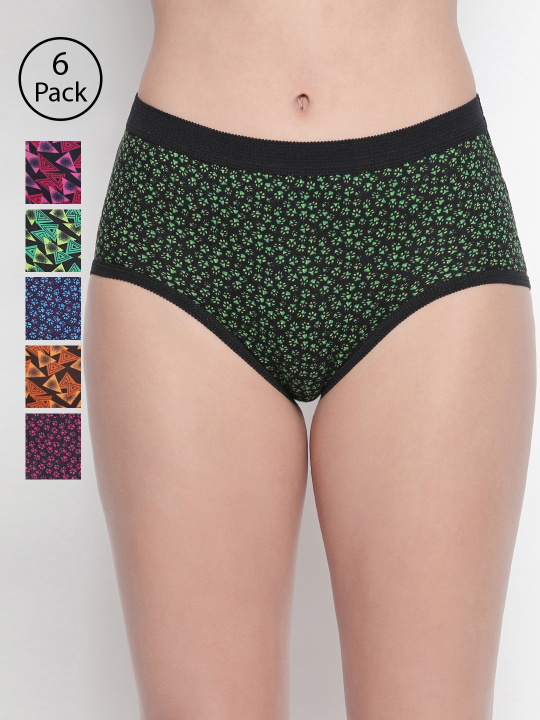 Bodycare Women Pack Of 6 Assorted Printed Hipster Briefs 25000-6PCS