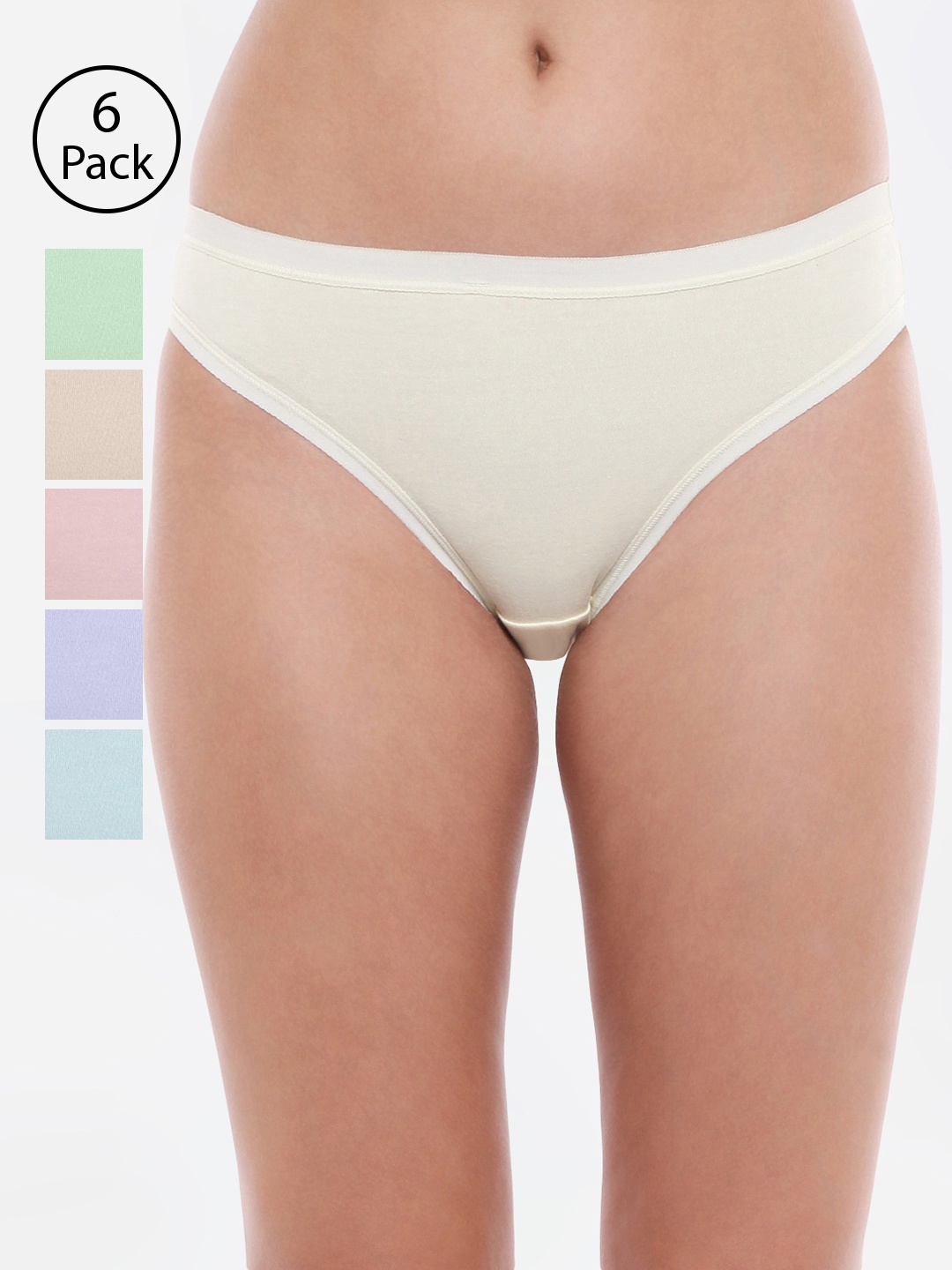 

Bodycare Women Pack Of 6 Assorted Solid Bikini Briefs 84-6PCS