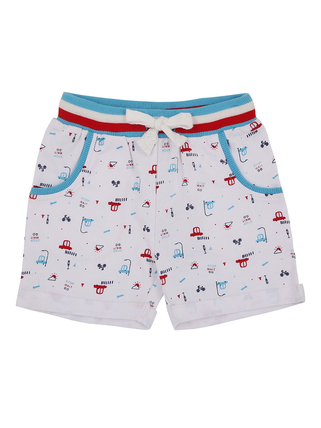 

Pantaloons Baby Boys White Printed Regular Fit Shorts