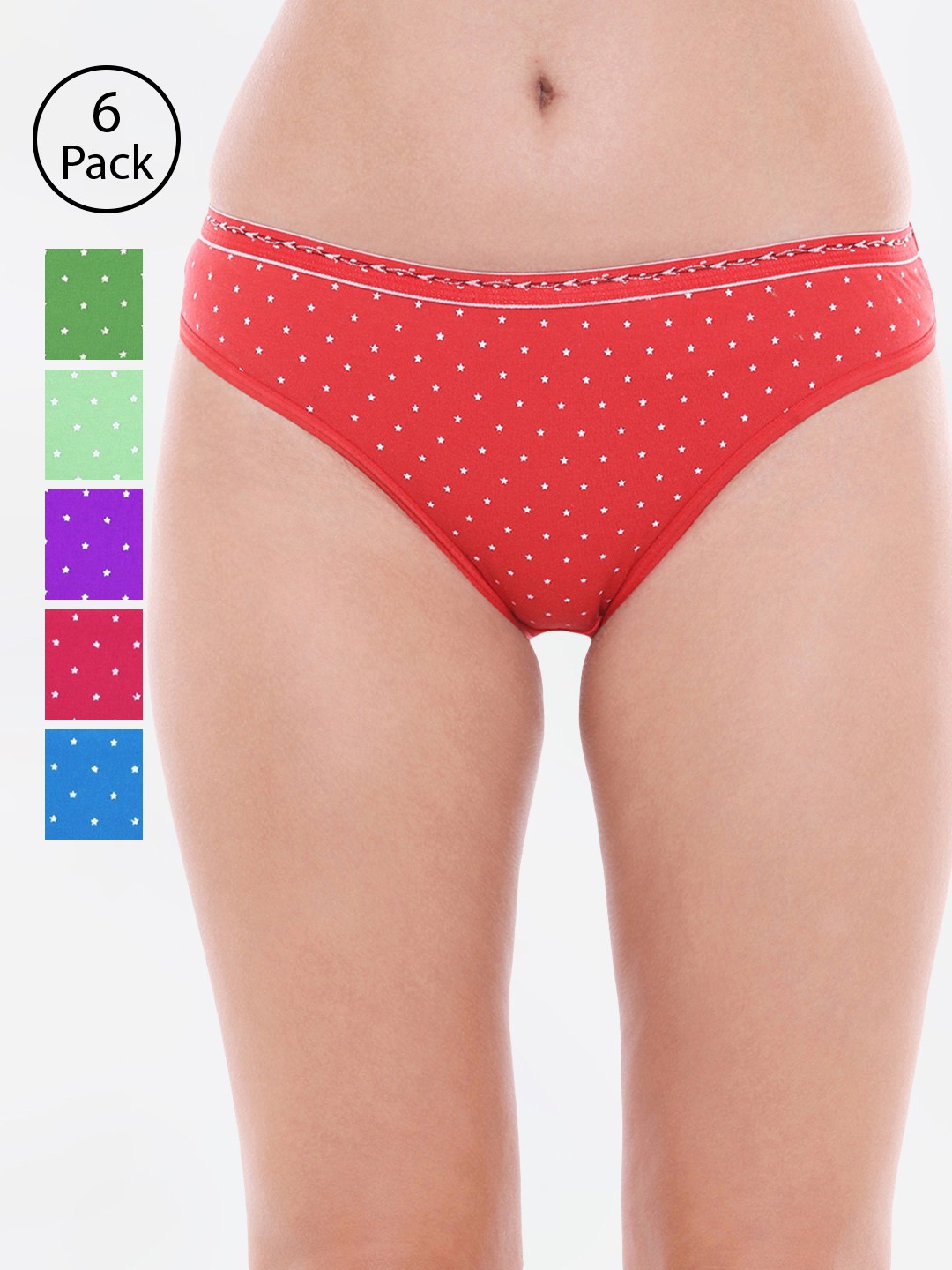 

Bodycare Women Pack of 6 Assorted Printed Bikini Briefs 1494-6PCS