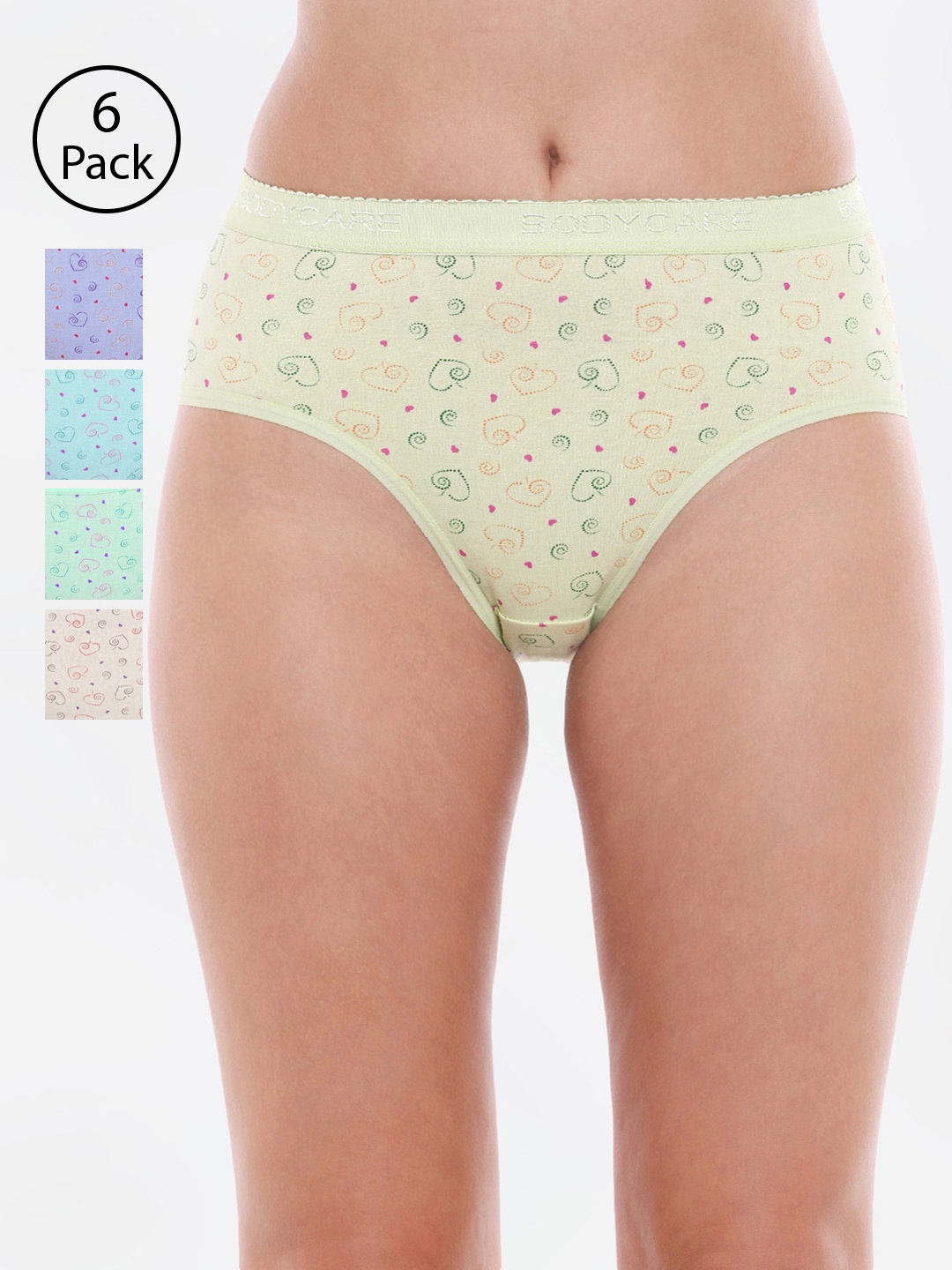 Bodycare Women Pack of 6 Assorted Hipster Briefs 15000-6PCS